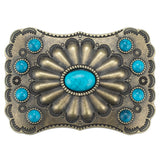 Turquoise Concho Western Belt Buckle
