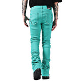 Mint Flared Stacked Denim Jeans