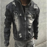 Zipper Darkwear Denim Jacket