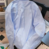 Weaved Blue Striped Button Up