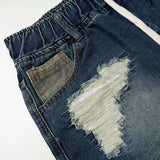 Camouflage Patchwork Denim Shorts