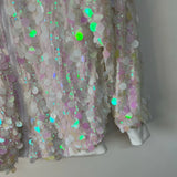 Iridescent Sequin Bomber Jacket