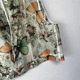 Butterfly Breathable Organza Blazer Cropped Vest