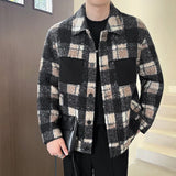 Monochrome Plaid Pocket Coat