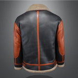 Faux Leather Patchwork Fleece Jacket