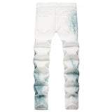 White Gradient Stretch Denim Jeans