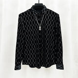 Crystal Velour Button-up