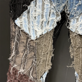 Chaos Patchwork Frayed Jeans