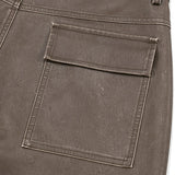Brown Faux Leather Utility Shorts