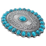 Turquoise Concho Western Belt Buckle
