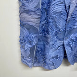 Sky Blue Pleated Floral Blazer