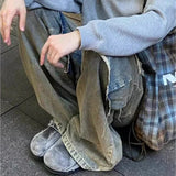 Distressed Dual-Layer Denim Jeans