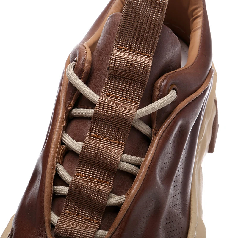 Chocolate Handmade Leather Sneakers