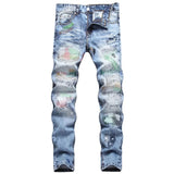 Candy Spray paint Distressed Jeans