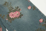 Dual Rose Floral Denim Jeans
