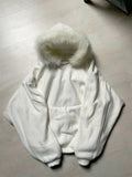 faux fur zip up hoodie