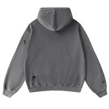 Shadow Burnout Distressed Grey Hoodie