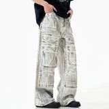 Dirty Wash Wide Leg Baggy Cargo Pants