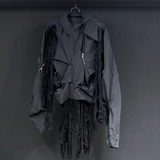 Blackout Shredded Zipper Jacket