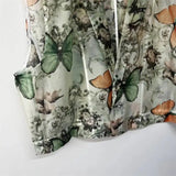 Butterfly Breathable Organza Blazer Cropped Vest