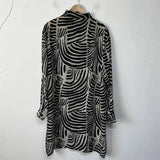 Abstract Geometric Stripe Loose Versatile Top