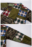 Olive Patchwork Flannel Cardigan Jacket
