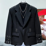 Midnight Rivet Studded Blazer