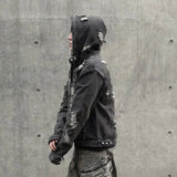 Zipper Darkwear Denim Jacket