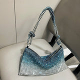 Ombre Rhinestone Mini Shoulder Bag