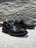 Snake Skin Derby Monk Strap Dress Shoes