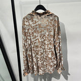 Jacquard Loose Button-up Shirt