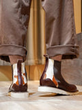 Two-Tone Leather Chelsea Boots