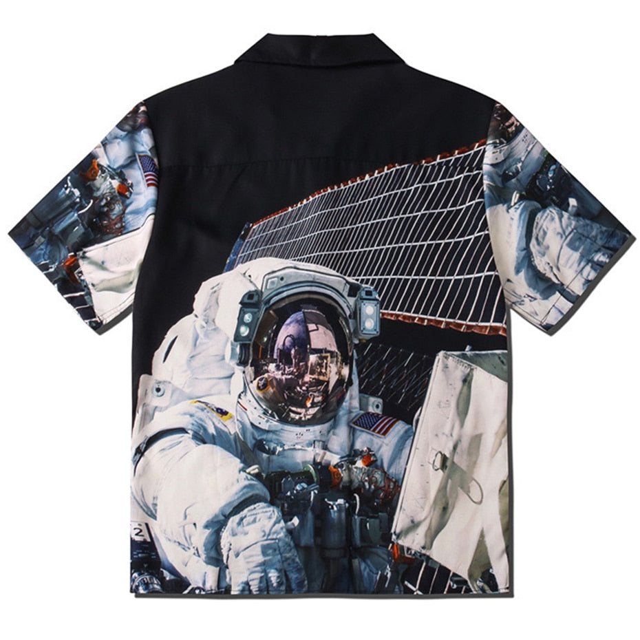 space domicile button up tee