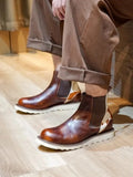 Two-Tone Leather Chelsea Boots