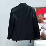 Black Strap-Detail Blazer