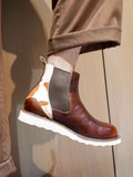 Two-Tone Leather Chelsea Boots