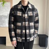 Monochrome Plaid Pocket Coat