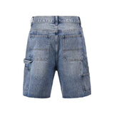 Patchwork Washed Denim Shorts