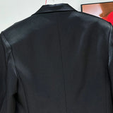 Black Strap-Detail Blazer