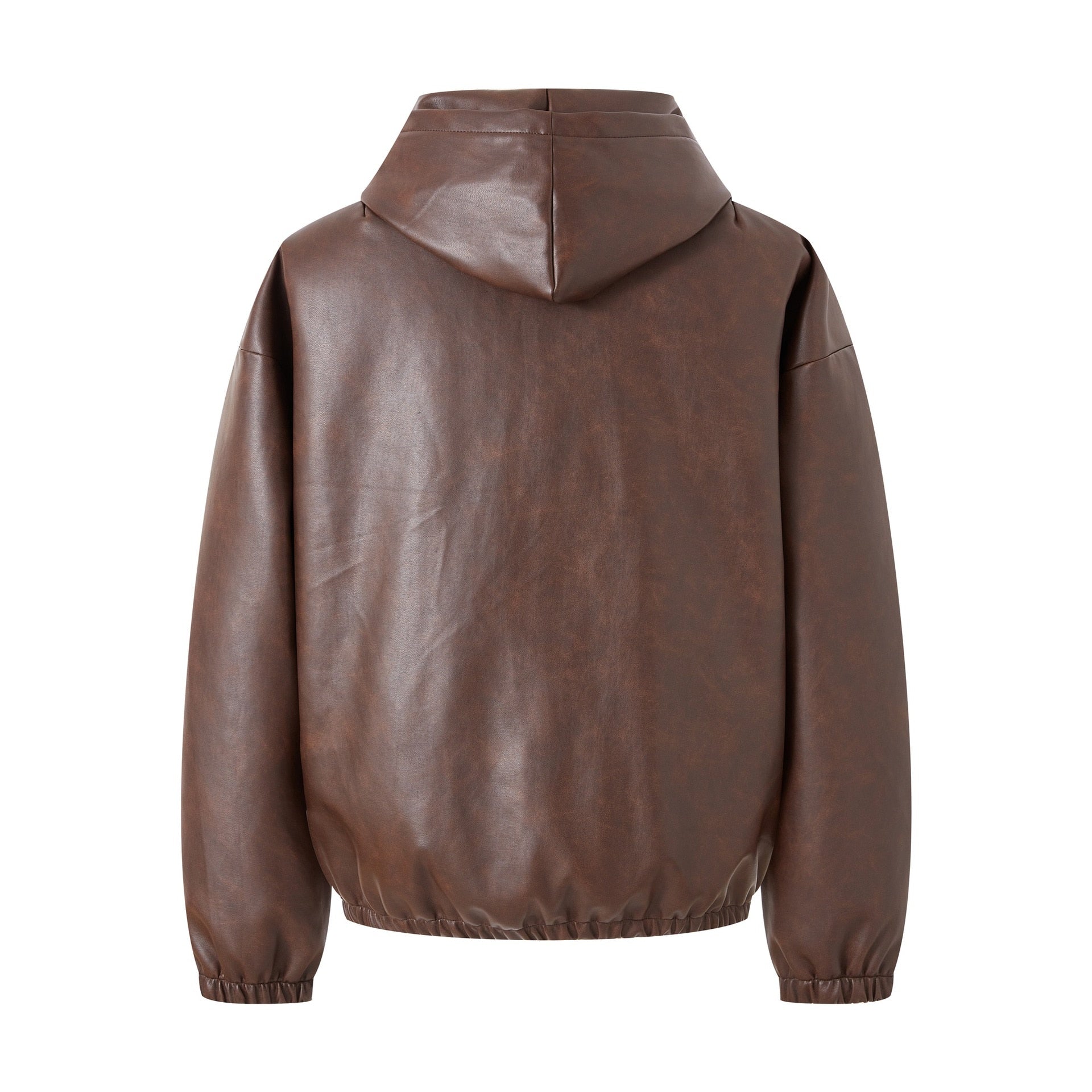 Tuscan Hooded PU Leather Jacket