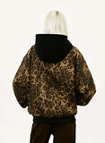 Leopard Hooded Bomber Jacket