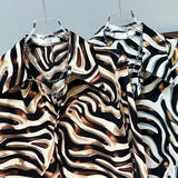 Zebra Stripe Printed Button-Up