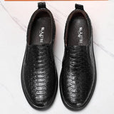Exotic Casual Black Python Loafers