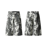 Construction Splatter Denim Shorts
