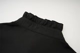Victorian High-Neck Ruffle Blouse w/ Jabot+Brooch