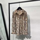 Jacquard Loose Button-up Shirt
