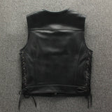 Leather Motorcycle Laced Vest