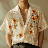 Flower Printed Mesh Shirt