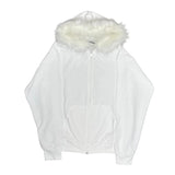 faux fur zip up hoodie