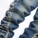 Ripped Distressed Blue Denim Jeans